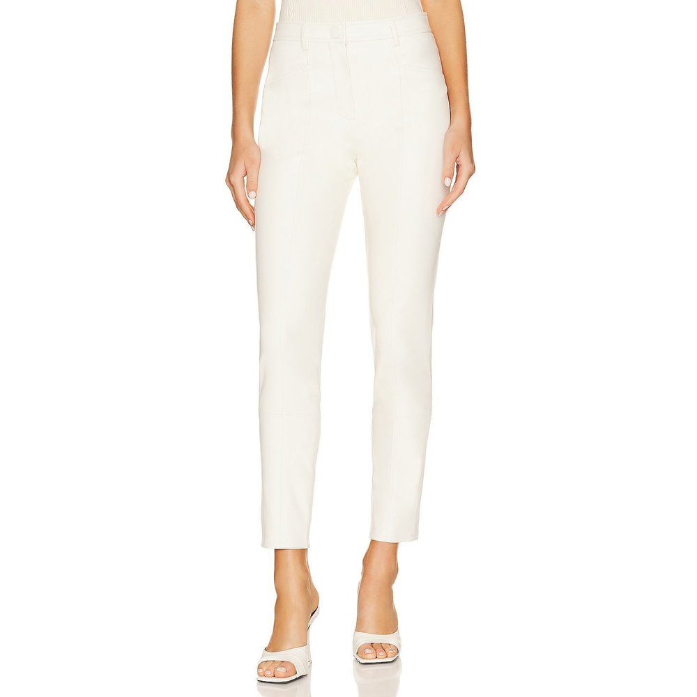Like new MILLY Rue Faux Leather Pants in Ecru white ivory skinny leg